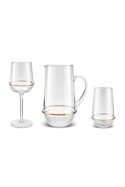 Karaca Royal Bone Charlotte 25 Parça 12 Kişilik Bardak Seti Gold