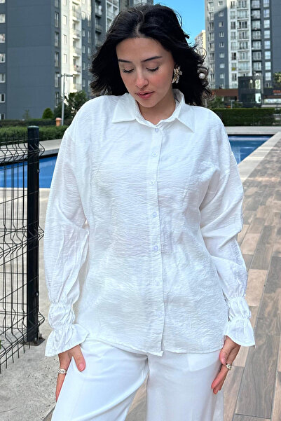 Cockatoo Cămașă cu mâneci adunate