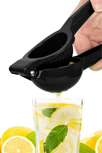 hemlife 2 Pieces Metal Stainless Lemon and Citrus Juicer Patterned Lemon Orange Juicer Black - Yellow