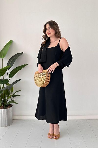 MaziButik Shirt-Dress Suit Black