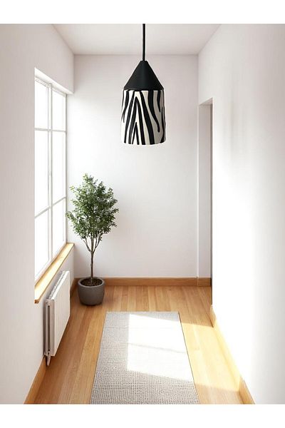 ferayhome Pendant Chandelier Living Room Kitchen Hall Room Ceramic Decorated Cylinder Model Zebra Patterned - Feray Home