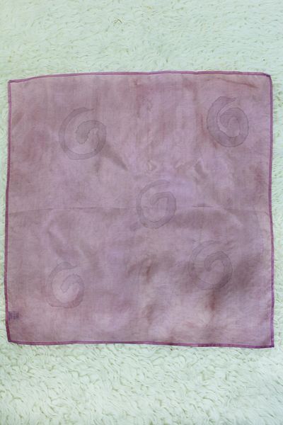 Defne&Apollon İpekçilik 100% Pure Silk Hand Painting Square Scarf - 55 X 55 Design - Plum