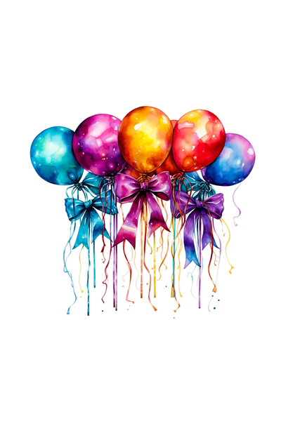 INOVATIX Set de 8 piese, autocolant invitație de Revelion, baloane colorate, ...