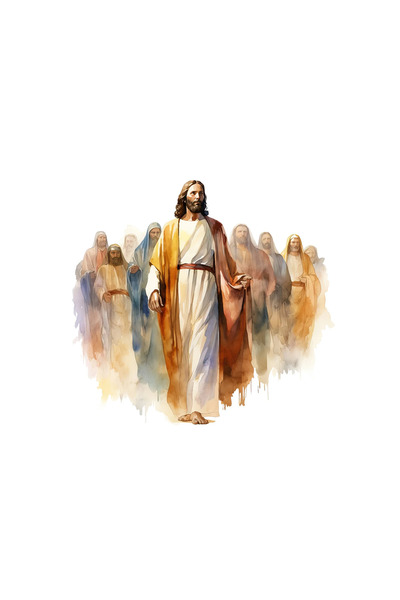 INOVATIX Set de 8 piese, autocolant Isus și ucenicii, INOVATIX®. 6 cm