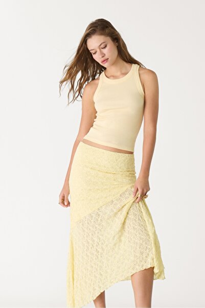 Stradivarius Lace midi skirt