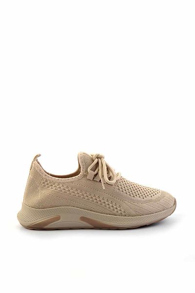 Bambi Beige Knitwear Women's Sneaker K01590010182