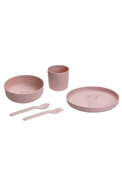 Parfait 5-Piece My Lovely Cat Printed Kids Dining Set Pink