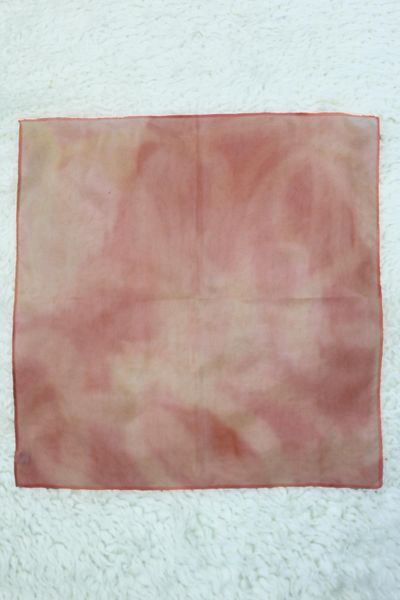 Defne&Apollon İpekçilik 100% Pure Silk Hand Painting Square Scarf - 55 X 55 Design - Peach
