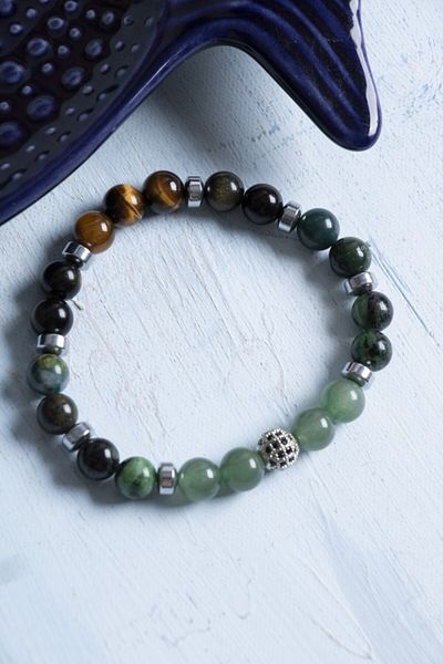 Deniz Doğal Taş Certified Cancer Bracelet – Tiger Eye and Obsidian Protection