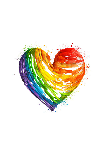 INOVATIX Set de 8 bucăți, autocolant inimă curcubeu Confusion, INOVATIX®. 6 cm