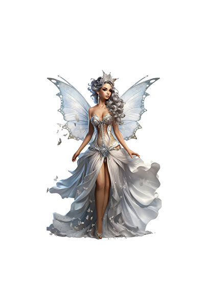 INOVATIX Set de 8 piese, autocolant înger argintiu, INOVATIX®. 6 cm