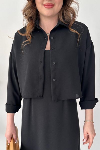 MaziButik Shirt-Dress Suit Black
