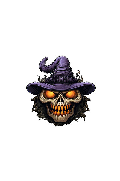 INOVATIX Set de 8 autocolante Halloween cu craniu și pălărie mov, INOVATIX®. ...