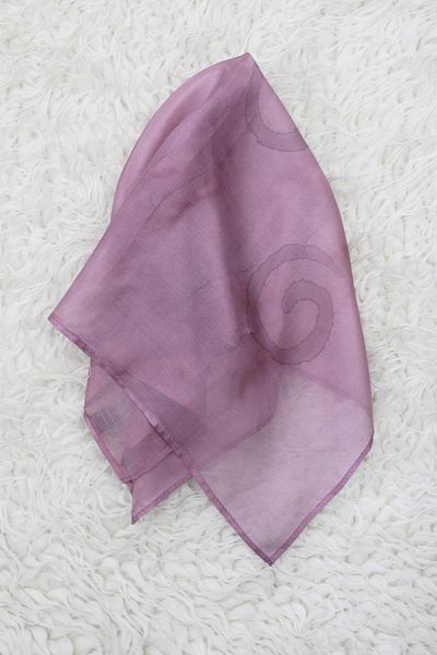 Defne&Apollon İpekçilik 100% Pure Silk Hand Painting Square Scarf - 55 X 55 Design - Plum