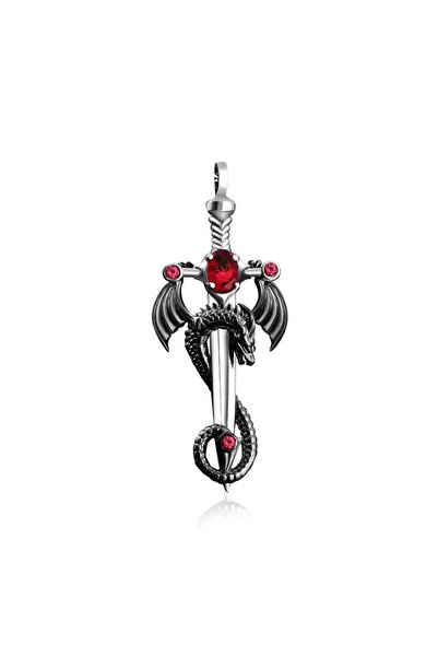 shop Ejderha Şovalye Model zirkon taşlı 925 Ayar Gümüş Erkek Kolye Ucu