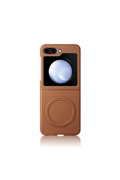 Nettech Samsung Galaxy Z Flip 5 Uyumlu Darbe Önleyici Magsafe Deri Arka Korum...