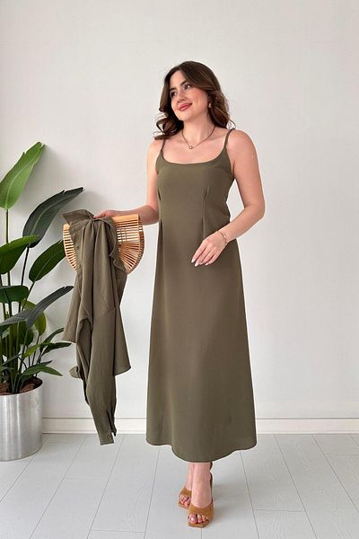 MaziButik Shirt-Dress Suit Khaki