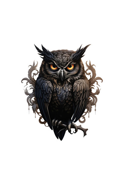 INOVATIX Set de 8 autocolante Halloween Bufniță Întunecată, INOVATIX®. 6 cm