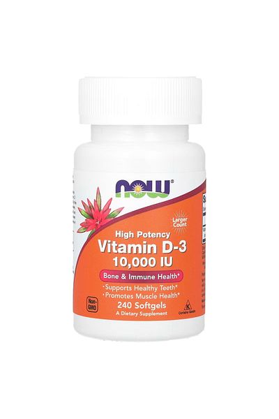Now Foods , Vitamin D-3, High Potency, 10,000 IU, 240 Softgels