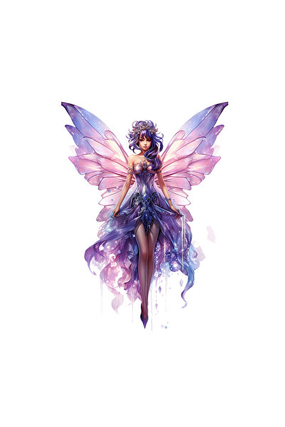 INOVATIX Set de 8 bucăți, autocolant înger mov, INOVATIX®. 6 cm