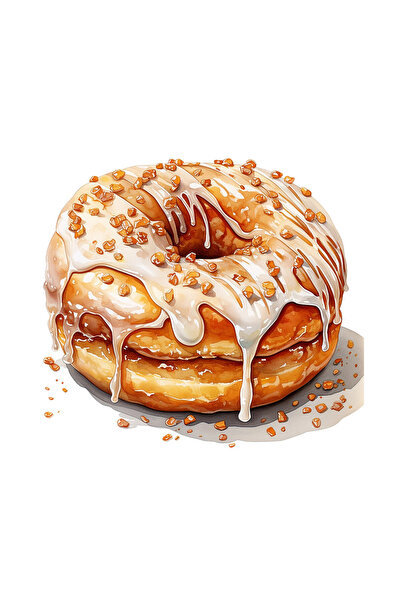 INOVATIX Set de 8 piese, Sticker gogoașă cu ciocolată albă și alune, INOVATIX...