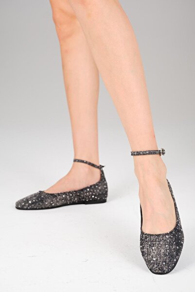 Mio Gusto Mio Gustowilma Black Color Stone Denim Ballerinas