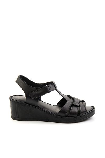 Bambi Black Leather Women's Sandals K05552000503