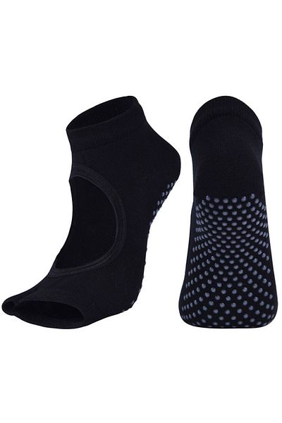 zenifique Set 2 Sosete Antiderapante, Fara Degete, Pentru Fitness, Yoga Si Pilates, Marime Universala, Negru