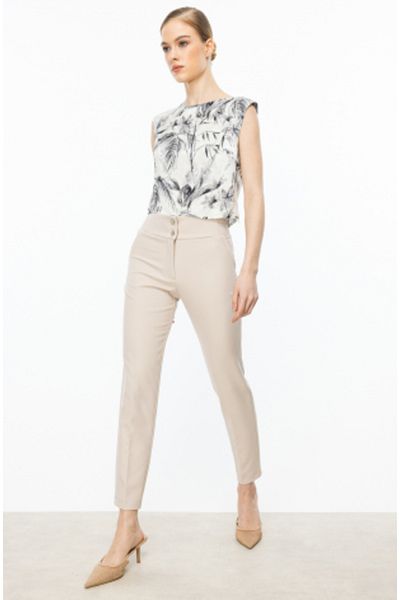 Ekol Double Button Trousers with Elastic Waist