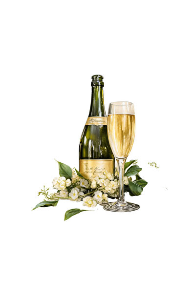 INOVATIX Σετ 8 αυτοκόλλητων με γιασεμί και σαμπάνια, INOVATIX®. 6 εκ.