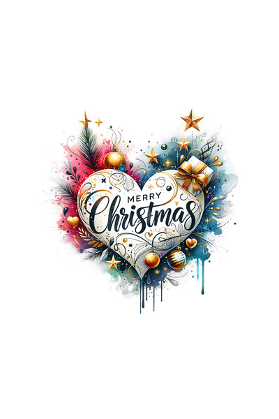 INOVATIX Set de 8 piese, autocolant inimă Marry Christmas Mara, INOVATIX®. 6 cm