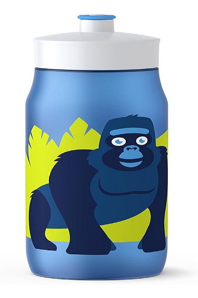 emsa Squeeze Bottle 518091, 0.6L, Gorilla Design – Blue, BPA-Free, Leak-Proof & Durable