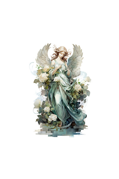 INOVATIX Set de 8 bucăți, autocolant înger flori, INOVATIX®. 6 cm