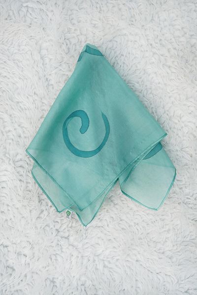 Defne&Apollon İpekçilik 100% Pure Silk Hand Painting Square Scarf - 55 X 55 Design - Ocean