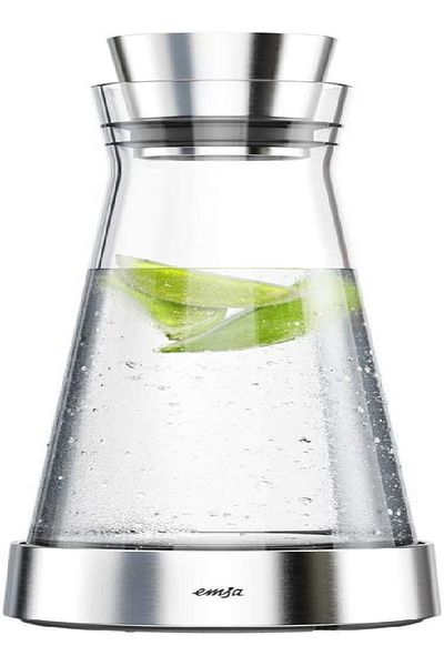 emsa Flow Cooling Carafe 1L – Glass & Stainless Steel, Elegant Design