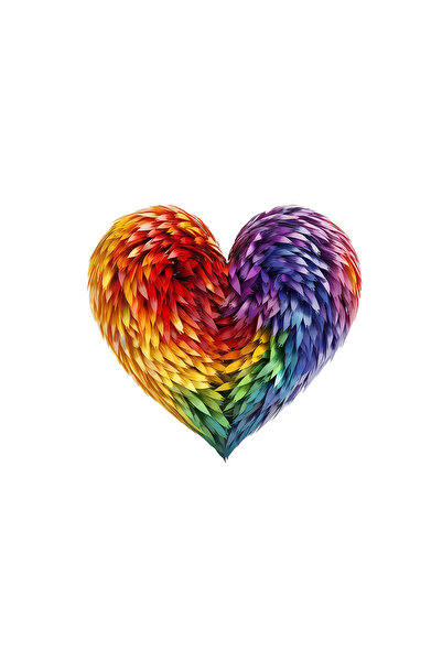 INOVATIX Set de 8 bucăți, autocolant inimă curcubeu laudă, INOVATIX®. 6 cm