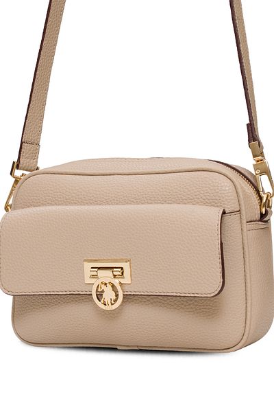 U.S. Polo Assn. Beige-Burgundy Women's Messenger Bag Us25548