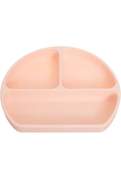 zenifique Farfurie Din Silicon, Pentru Bebelusi, 3 Compartimente, Cu Capac, Fara Bpa, Roz