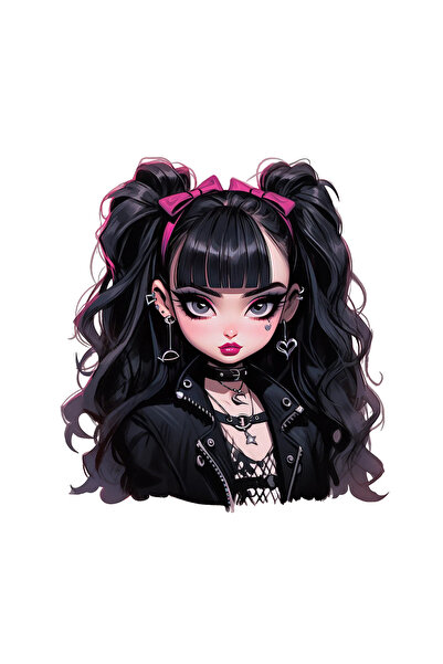 INOVATIX Set de 8 autocolante de Halloween, fetiță cu breton, INOVATIX®. 6 cm