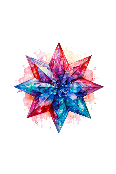 INOVATIX Set de 8 piese, autocolant invitație de Revelion floare curcubeu, IN...