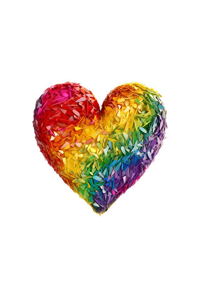 INOVATIX Set de 8 bucăți, autocolant inimă curcubeu dragoste, INOVATIX®. 6 cm