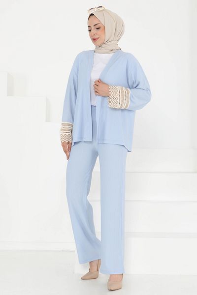 TOFİSA Kimono Double Set Baby Blue - 27242