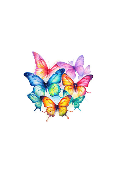 INOVATIX Set of 8 pieces, Rainbow Butterflies Sticker Choice, INOVATIX®. 6 cm