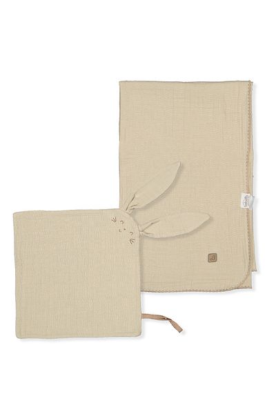 Bebetto Muslin Blanket and Sleeping Friend Set of 2 (Hello) B838 80X85/25X25 cm