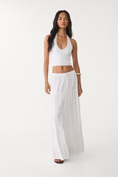 Stradivarius Flowing panelled midi skirt