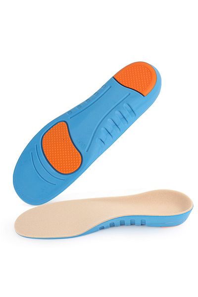 zenifique Set of 2 Orthopedic Foam Insoles, With Anti-Shock Cushions, Blue, Size 38-39