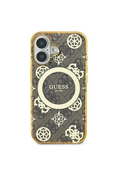 Guess GUESS iPhone 16 Case in Gold Brown - Original Stylish Design with MagSafe Backing by CG Mobile