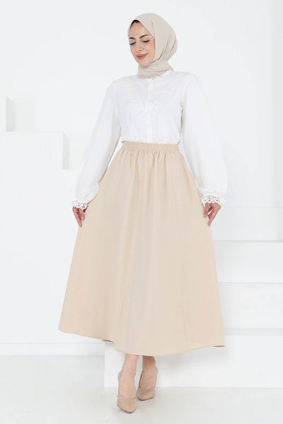 TOFİSA Pocket Skirt Cream - 27260