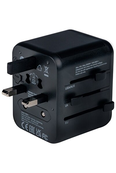 Verbatim Verbatim 49543 Universal UTA-01 2xUSB-A Travel Adapter, Black