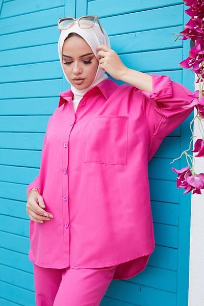 TOFİSA Tunic Trousers Double Set Fusya - 27086